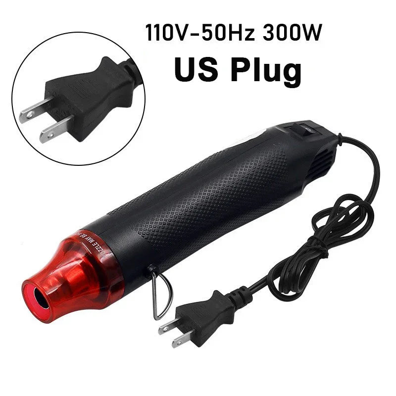 300W Hot Air Gun 110V US Plug with Heat Shrink Tubing Kit 2:1 Shrinkable Wire Connect Cover Cable Repair Protection Heat Gun