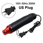 300W Hot Air Gun 110V US Plug with Heat Shrink Tubing Kit 2:1 Shrinkable Wire Connect Cover Cable Repair Protection Heat Gun