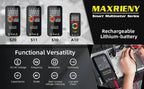MAXRIENY Smart Digital Multimeter USB Rechargeable True RMS EBTN DC AC Voltage Capacitance Ohm Diode NCV Hz Live WireTester