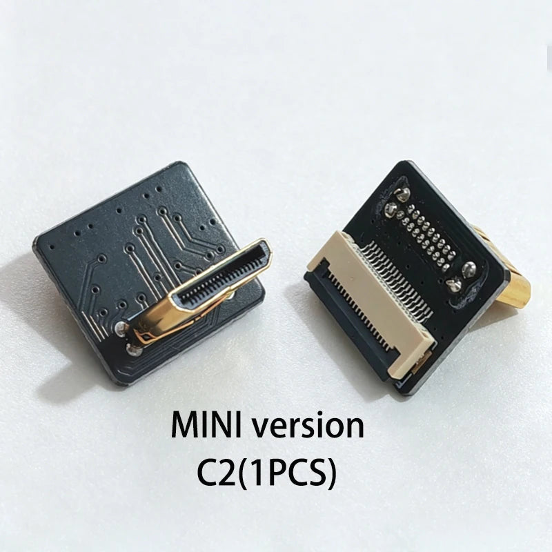 1PCS Ribbon FPV HDMI-Compatible Connector Flexible Flat Cable Raspberry Pi 4 Micro HDMI to HDMI/Mini HDMI Female 90 Degree FFC