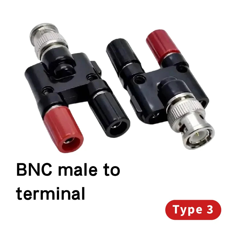 Binding Post RF Coax Coaxial Splitter Connector BNC Adapter Male Plug To Two Dual Banana Jack Socket