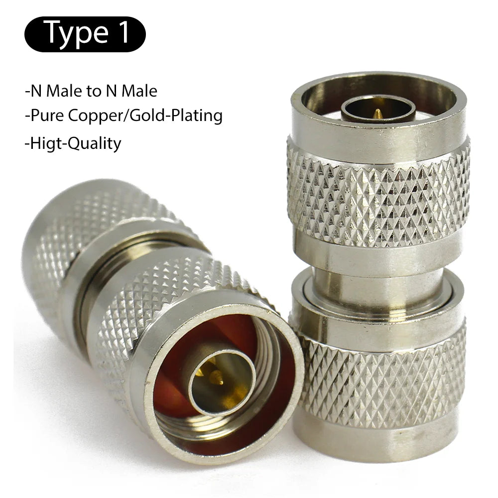 1pcs L16 N Type Male Plug To N-Type Female Connector Straight RF Coaxial Antenna Adapter 50 Ohm Durable Brass High-Performance