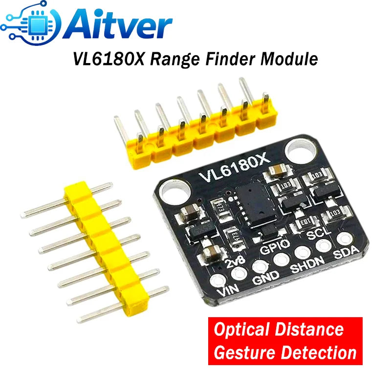 VL6180 / VL6180X Time‑of‑Flight Range Finder Sensor Module, Optical Distance + Gesture Detection, I2C 3.3V 5V for Arduino ESP32