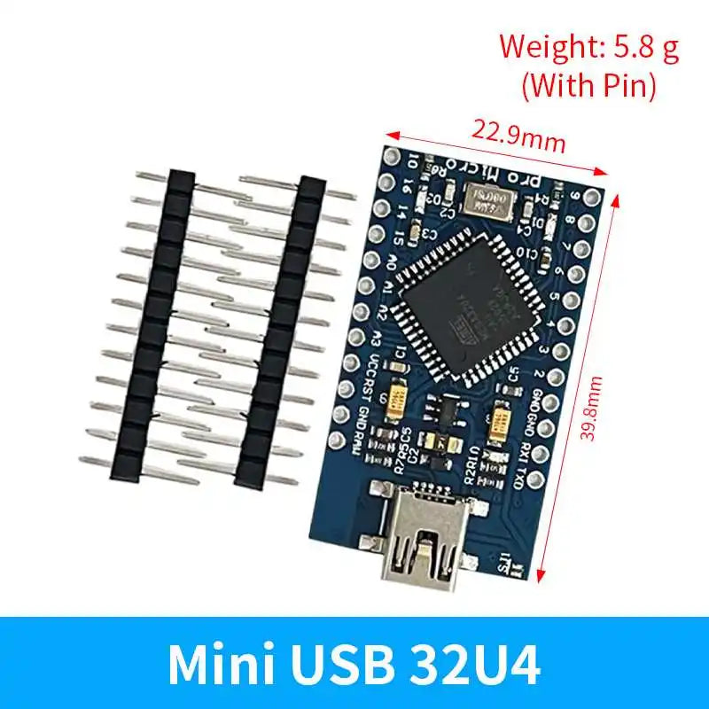 Pro Micro ATmega32U4 5V 16MHz Replace ATmega328 For Arduino Pro Mini With 2 Row Pin Header For Leonardo Mini Usb Interface 1-10