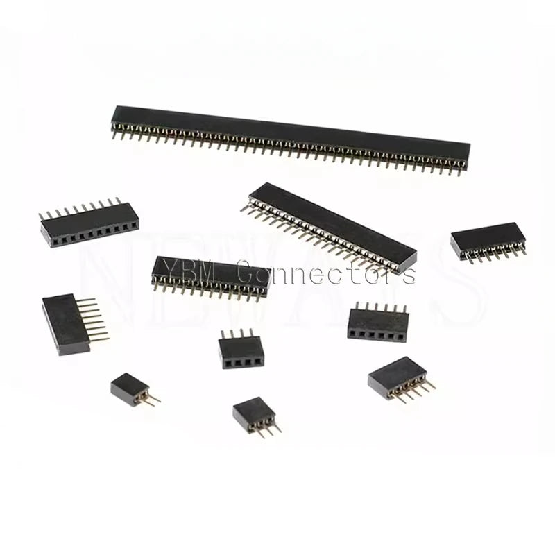 10Pcs 1.27 Single Row Pin Female Header Socket Pitch 1.27mm 1*2P 3P 4P 6P 8P 12P 15P 20P 40P 50P 1x40Pin Connector For Arduino