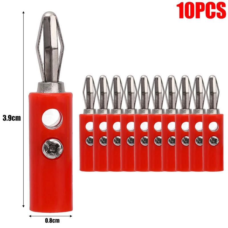 10-100pcs Wire Cable Screw Type Banana Plug Connector Adapter Cables Plugs Terminal for Musical Audio Speaker Video Receiver