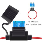 2-10PCS Inline Fuse Holders 12V,10/12/14/16/18 AWG Inline Fuses,Waterproof Fuse Holder with 10A-40A ATC/ATO Standard Blade Fuses