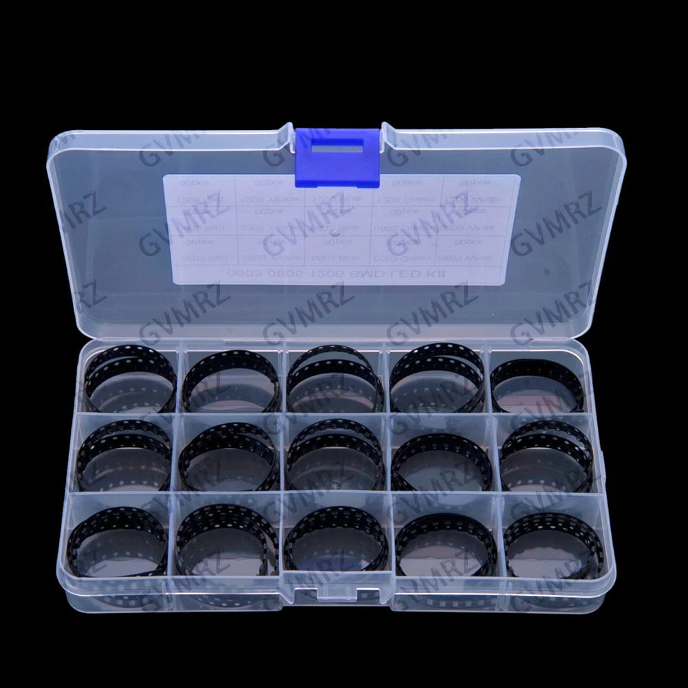 15Values 750PCS 0603 0805 1206 Red Yellow Blue Green White SMD LED Chips Light Emitting Diodes
