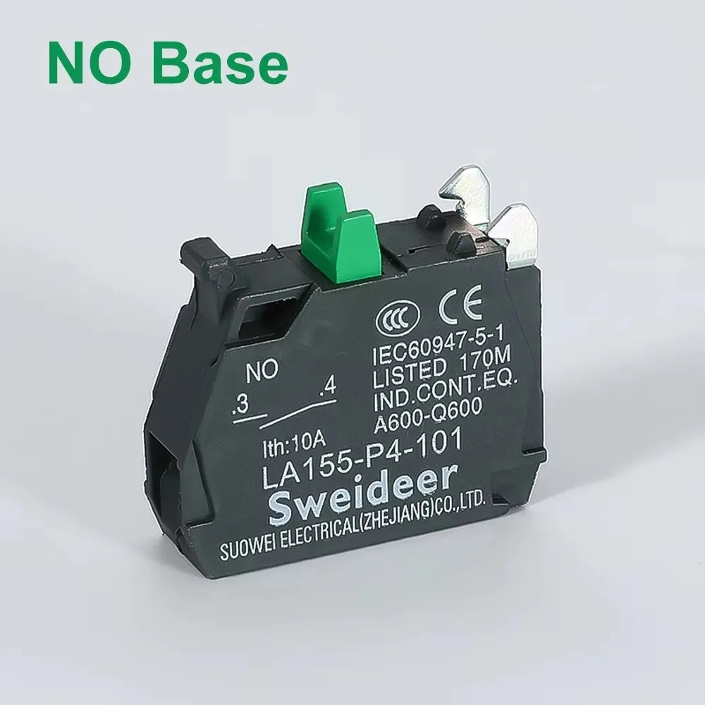 XB4 22mm Emergency Stop Button Switch Double Button Switch with Light Momentary Self Reset Mushroom Power Push Button Switch 10A
