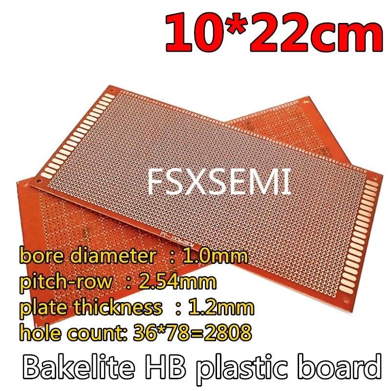 1pcs Bakelite Universal circuit test board HB plastic board 2.54MM PCB 5x7 7x9 9x15 10x15 10x22 12x18 13x25 15x18 18x30cm