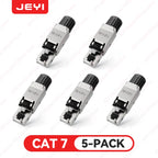 JEYI CAT8/CAT7/CAT6A RJ45 Toolless Ethernet Cable Connector 40Gbps/10Gbps Shielded Network Cable Plug for 22-24AWG STP Lan Cable