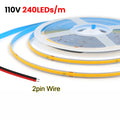 220V 110V 5m-20m COB LED Strip Light with EU/US Plug/2pin Wire 3000K 4000K 6500K 240LEDs/m Linear Lighting Flexible Tape Lights