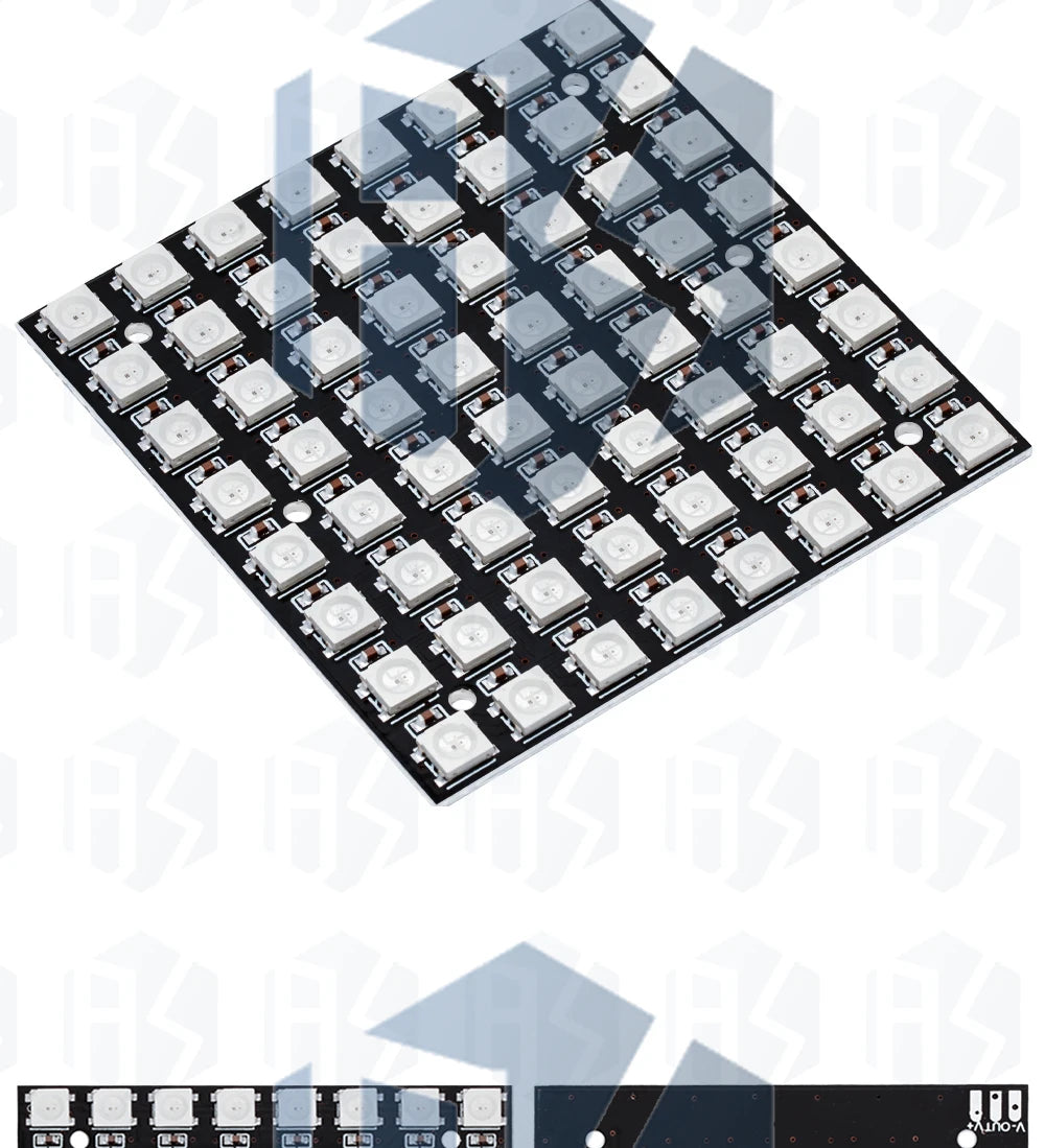 ‌WS2812 8x8 RGB LED Matrix – 64 Programmable 5050 Addressable LEDs with Arduino/Raspberry Pi