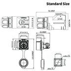 CNLINKO M28 IP68 Circular Heavy Duty Power Connector 50A Male/Female Screw Terminal for EV Charging,Solar & Battery Storage