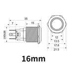 40pcs 16mm 19mm Metal Button Switch PC Power LED Light Waterproof Car Start On Off Momentary Latching 3V 5V 6V 12V 24V 220V Red
