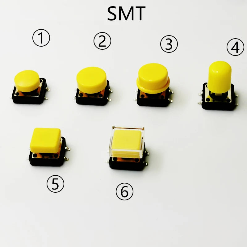 10 Sets Momentary Tactile Button 4PIN SMT/DIP 12X12mm H=9.8/9/16.8mm With Cap Tact Switch Push Button Switch Micro Key Button