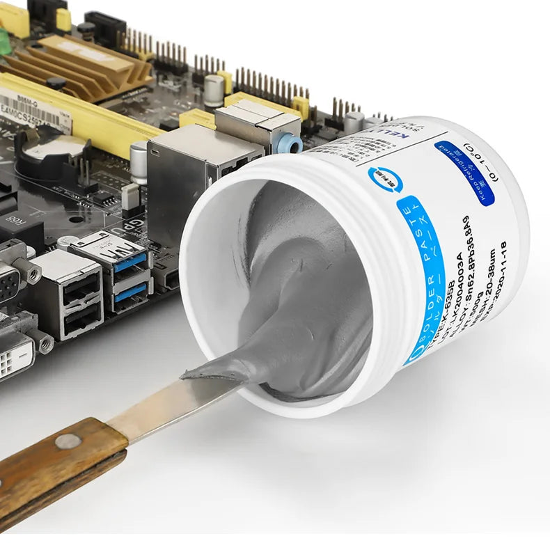 KELLYSHUN Solder Paste, Leaded Syringe Welding Paste, for Soldering BGA LED SMD Containing Silver Sn63 Electronics Tin Paste