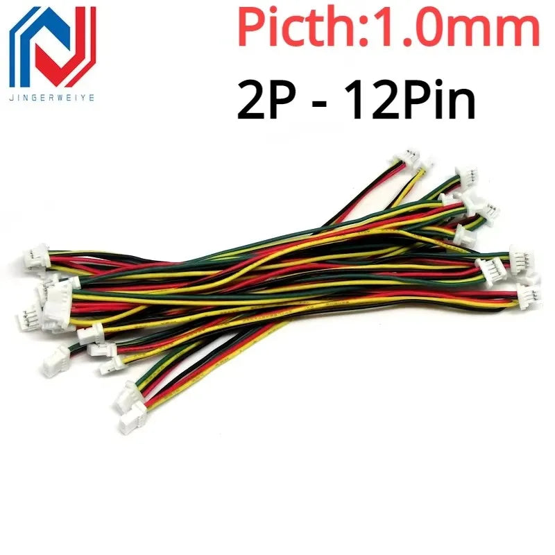 10PCS Spacing 1.0mm Wire Cable Connector DIY SH1.0 JST 2/3/4/5/6/7/8/9/10Pin Electronic Line Double Connect Terminal Plug 28AWG