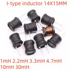 1/10Pcs I-Type Inductor 14x15mm 1/2.2/3.3/4.7/10/30mH Through-Hole Inductor Coil