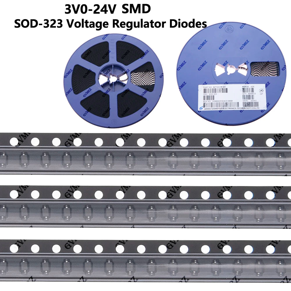 3000PCS/100PCS 3V0 3V3 BZT52C Series Zener Diode Kit SMD SOD-323 Voltage Regulator Diodes Assortment for Electronic Projects