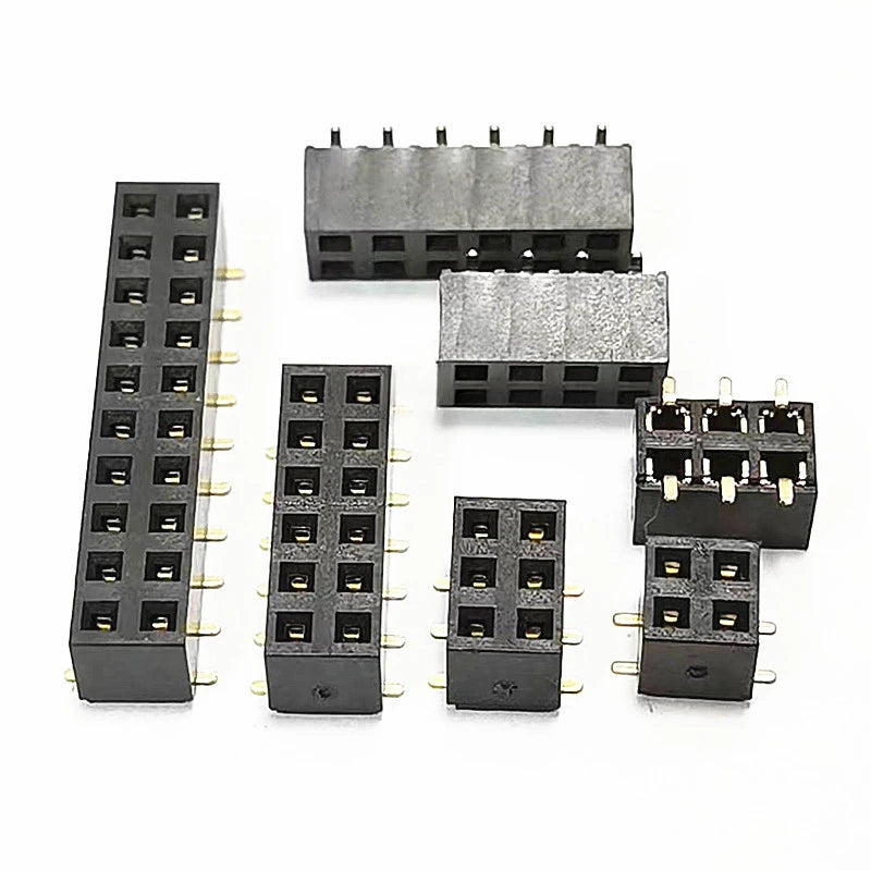 50pcs 2.54mm PH5.0 SMD 2X3/4/5/6/7/8/10/12/20P Plastic Height 5.0 Double Row Goldplated Rohs PCB Female Pin Header Connector