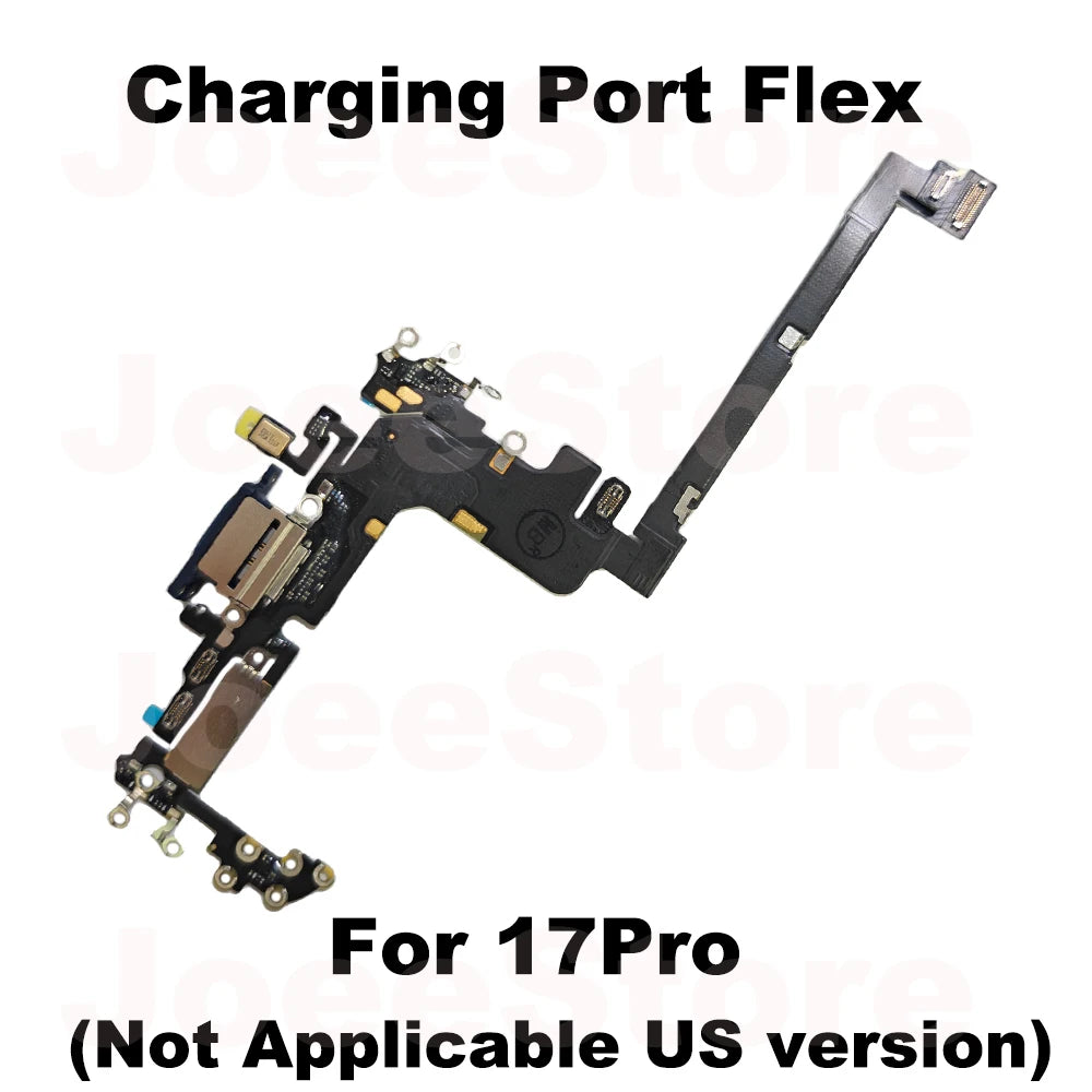 1pcs Charging Port Flex Cable for iPhone 17 17Pro 17ProMax Air US USB Charger Dock Connector With Microphone Ribbon Repair