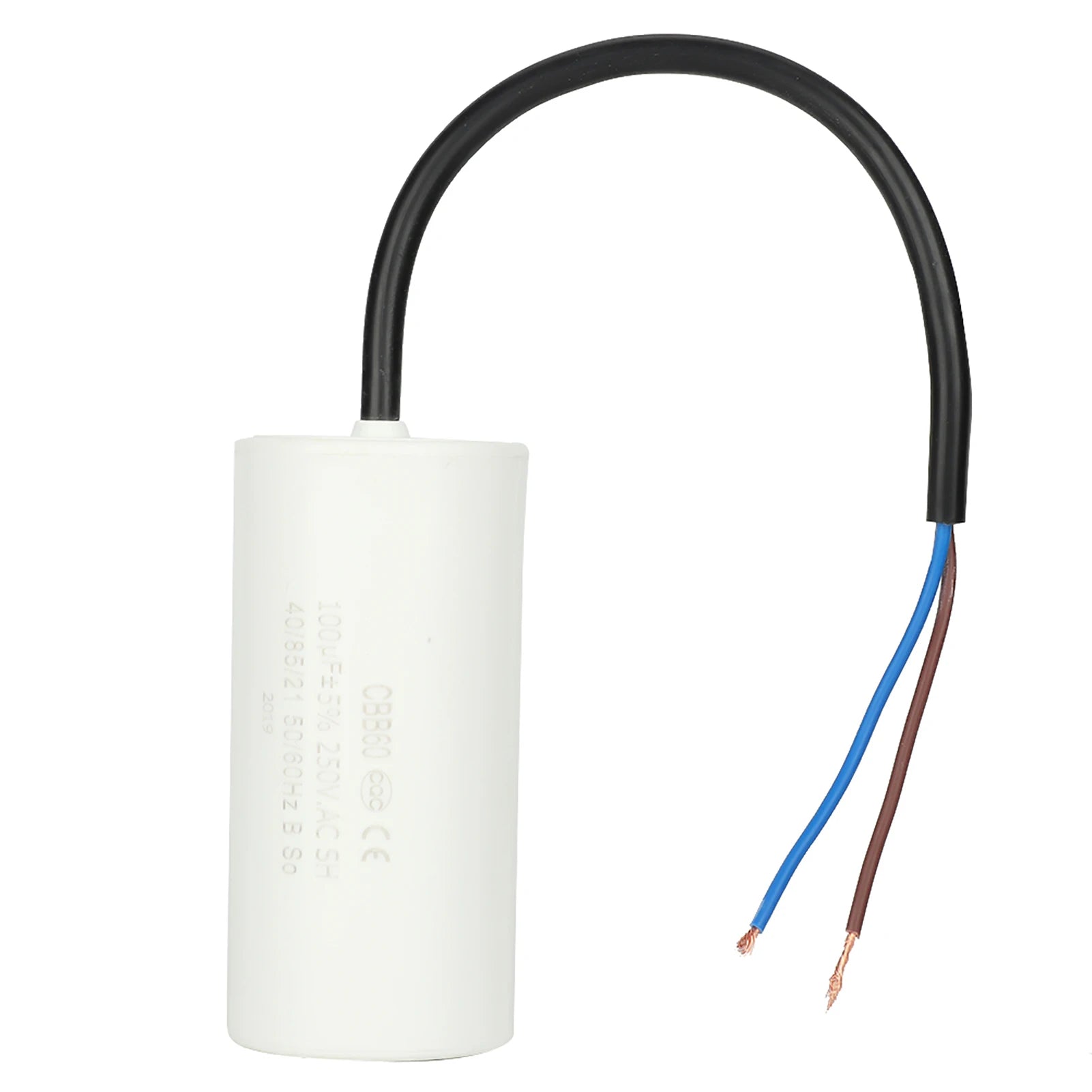 CBB60 Capacitor CBB60 Run Capacitor with Wire  250V AC 100uF 50/60Hz for Motor Air Compressor Run Capacitor Motor Capacitor