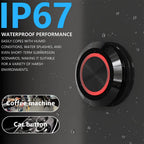 12mm Mini Metal LED Push Button Switch IP67 Waterproof Momentary 5-12-24V Short Stroke Push Button with Quick Connect Terminals