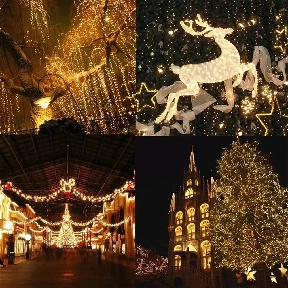 Holiday Outdoor 100 LED String Lights 10M 220V 110V Christmas Xmas Wedding Party Decorations Garland Lighting Christmas light