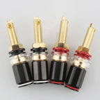 4pcs Speaker Binding Post Gold Plated Terminal Female Banana Jack Connector HIFI Audio Amplifier Banana Plug Socket Terminal