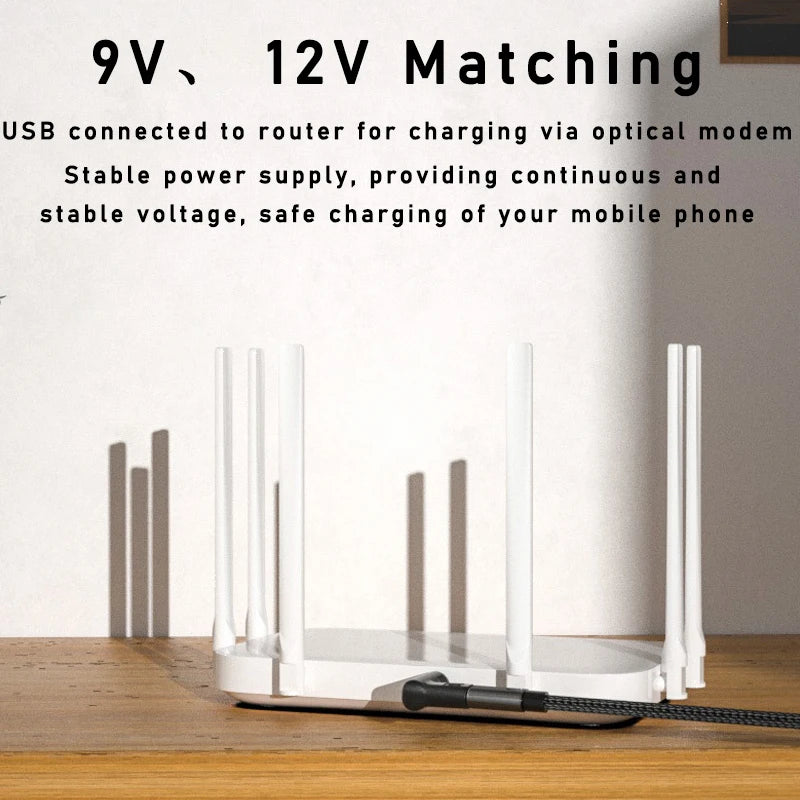 Adapter 5v/9v/12v is suitable for optical cat printer router charging PD deception type-c female to dc