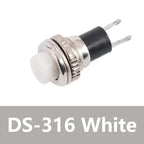 5/20/100PCS 10mm DS316 OFF-(ON) Momentary 0.5A 250VAC Panel Mount Push Button Switches DS-316 Black/Green/Yellow/Blue/White/Red