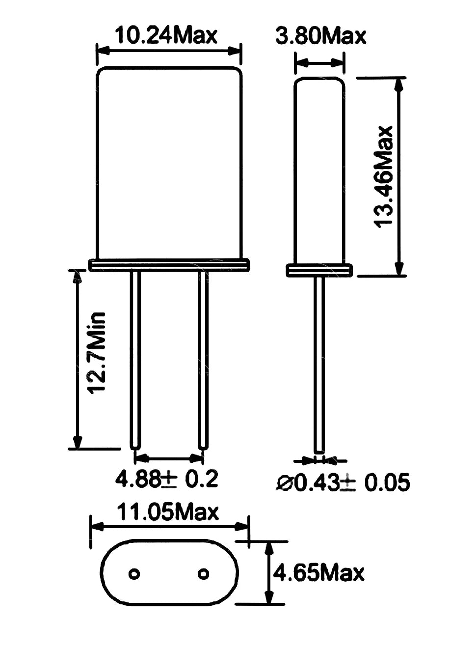 5PCS HC-49U Quartz Crystal Resonator Passive Oscillator 49U DIP-2P 2MHz 4MHz 6MHz 8MHz 9MHz 10MHz 12MHz 16MHz 27MHz