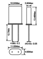 5PCS HC-49U Quartz Crystal Resonator Passive Oscillator 49U DIP-2P 2MHz 4MHz 6MHz 8MHz 9MHz 10MHz 12MHz 16MHz 27MHz