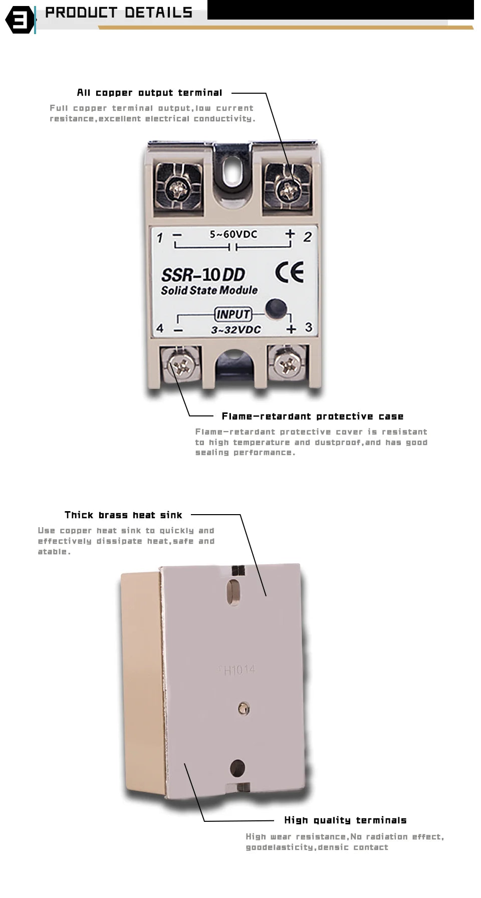 Rele 12V Relay Solid State SSR Module 5V 24Vdc Voltage 24V Relè Switch Relé 12 V 3V Reley Contactor Heatsink 40 DD 10A 40A DC
