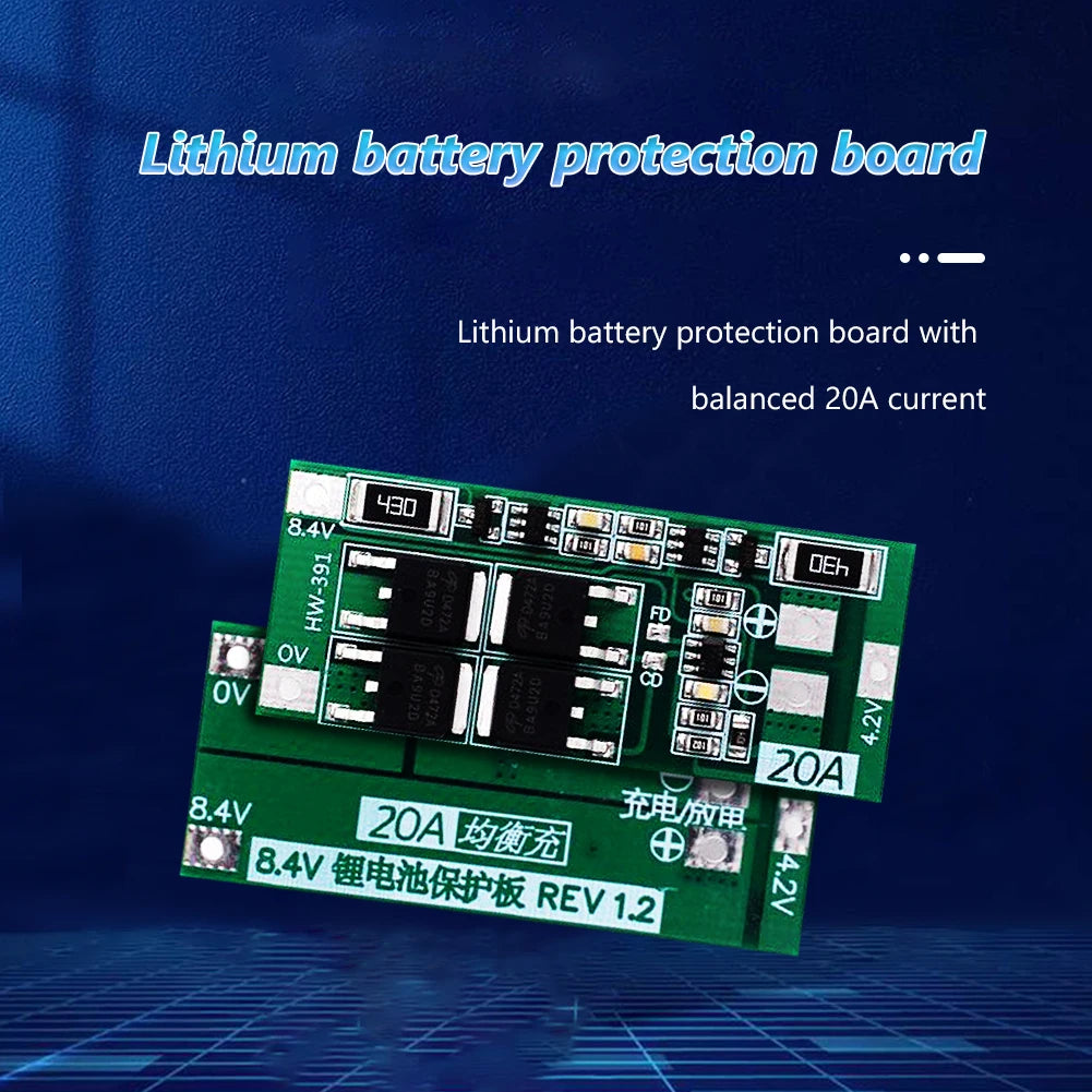 1-5PCS HW-391 2S 20A 7.4V 8.4V 18650 BMS Module 18650 Lithium Battery Charger Protection Board Standard/Balance Module for DIY ﻿