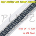 10-100pcs 2512 2W 1% R050 alloy resistance 0.05R 0.05ohm R050 50mR High power 2W chip alloy sampling resistor