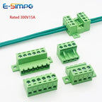 10Pairs 2EDG/15EDGRKC-5.08mm Female Male Aerial Butt Weld with PCB Lock 2P-24P Plugin Screw Wire Cable Terminal Block Connector