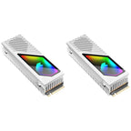 M.2 2280 SSD Heatsink SSD Aluminum Alloy 5V 3 Pin ARGB Radiator Built-in Cooling Fan Hard Drive Heatsink M.2 Radiator Cooler