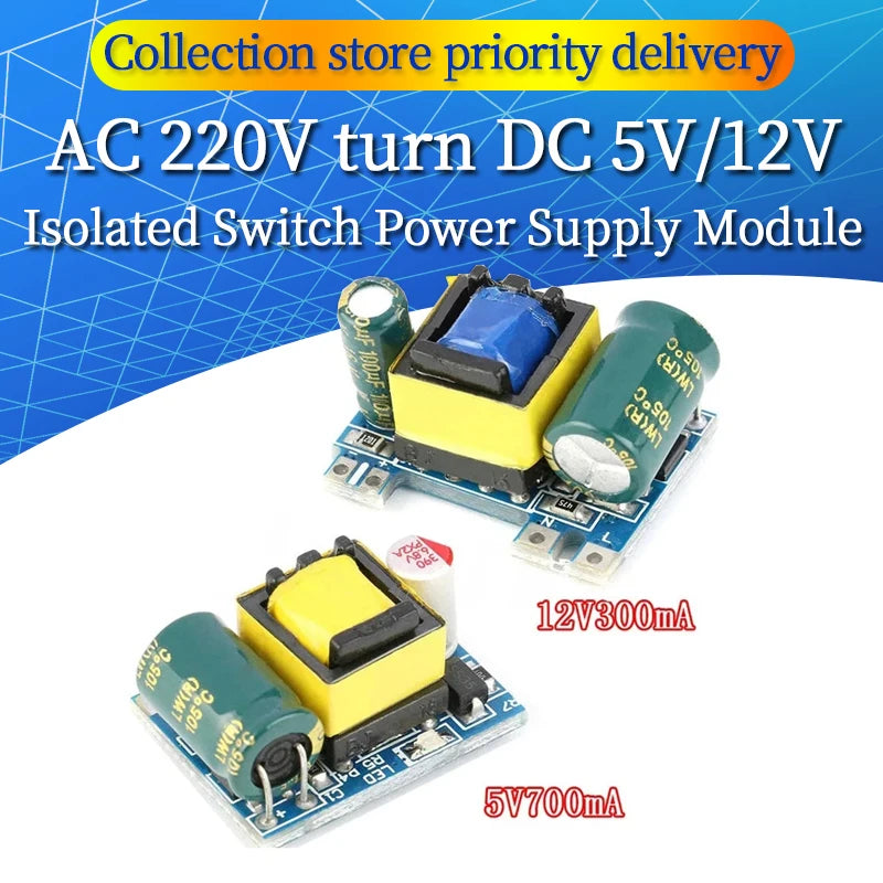 AC-DC 5V 700mA 12V 300mA 3.5W Isolated Switch Power Supply Module Buck Converter Step Down Module 220V turn 5V/12V