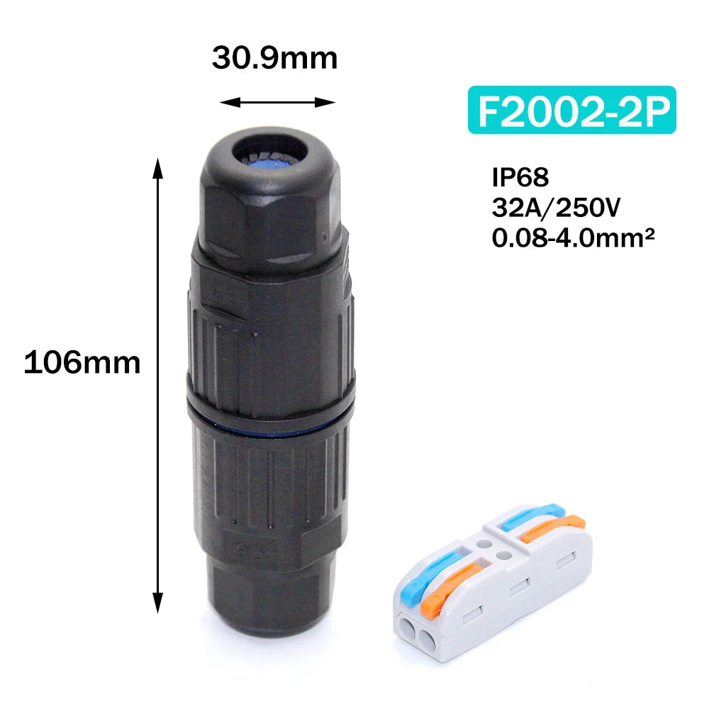 1PCS IP68 Electrical Waterproof Wire Connector Cable 2Pin 3Pin 4Pin 5Pin Quick Push In Terminal Block Connector LED Lamp