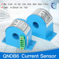 AC DC Hall Effect Current Sensor Output RS485 4~20mA QNDB6 Input 1A 5A 10A 20A 30A 50A 75A 100A Transducer Current Transmitter