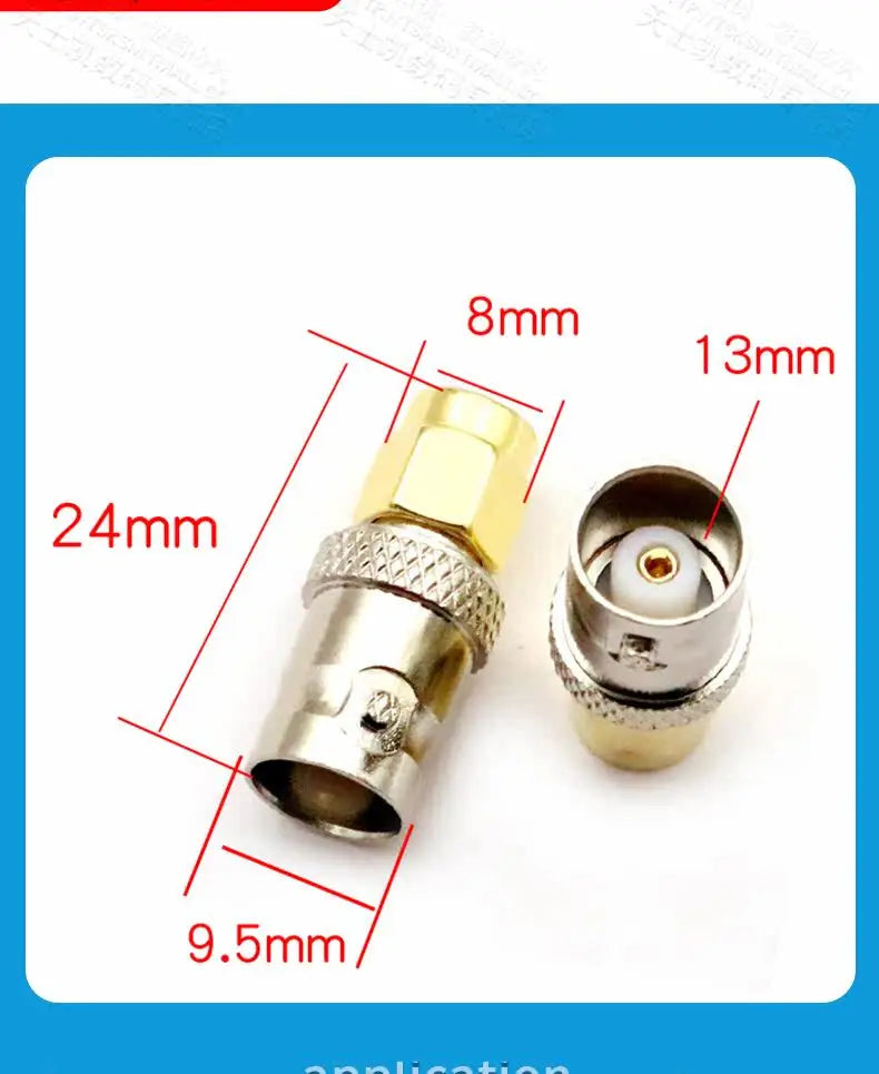 SMA Male Plug to BNC Female M/F Radio Antenna Connector RF Converter M/F Radio Antenna Adapters Kit Coaxial SMA to BNC Adapter