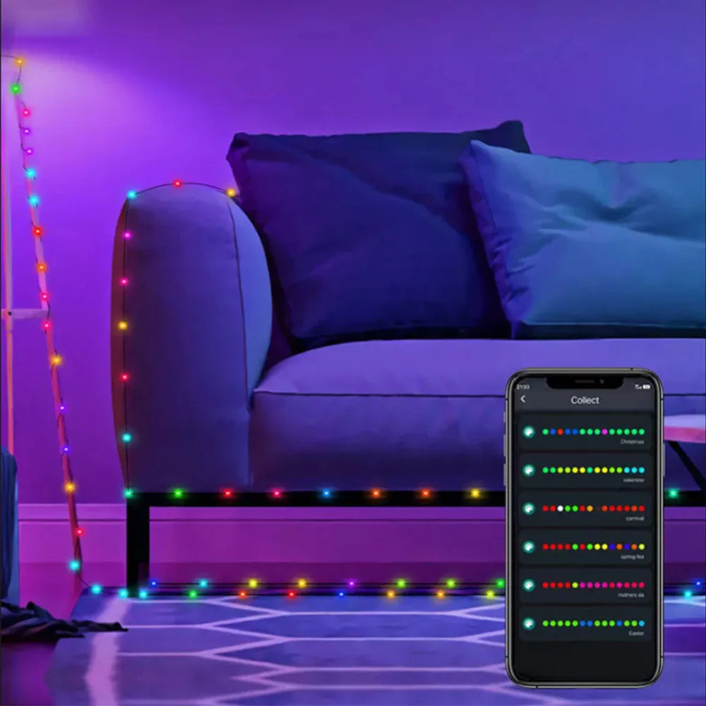 WS2812B RGBIC LED String 5M-20M Dream Color Party Christmas Lights Individually Addressable String Lights Waterproof USB DC DC5V