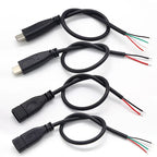 DIY Repair Welding Cable 2 Wire 4 Wires Type C USB 2.0 Elbow Head Male Female Jack 4pin/2pin Type-C Male Extension Cable 0.25M