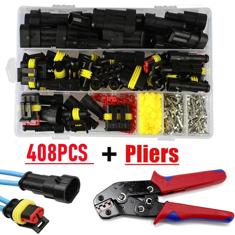 708/408/352/240/296/15pcs HID Waterproof Connectors Car Marine Seal Automotive Electrical Wire Connector Plug Truck Harness