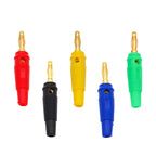 2/5PCS 4mm Gold Plated Banana Plug Speaker Cable Wire Connector Pin Socket Multi-Color for Audio DIY