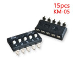 15PCS Black Toggle SMD DIP Switch Module Spacing 2.54MM 24V Patch Type 1 2 3 4 5 6 7 8 10 PIN Quick Dial The Code Switch