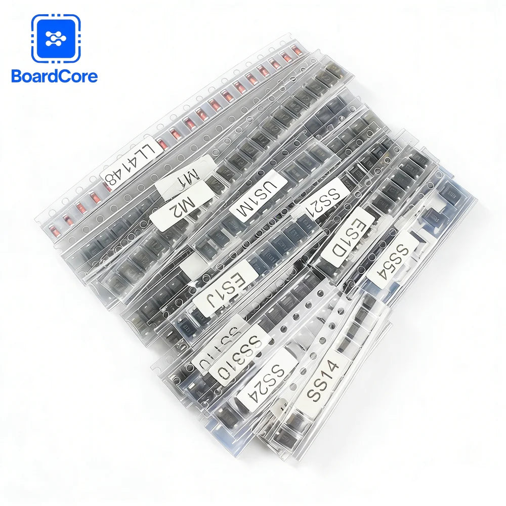 260PCS SMD Diode Assortment Kit Rectifier/Schottky/Switching Diodes M1/M4/M7/SS14/SS24/RS1M/US1M/SS34/SS54/BAT54C/BAT54S/LL4148