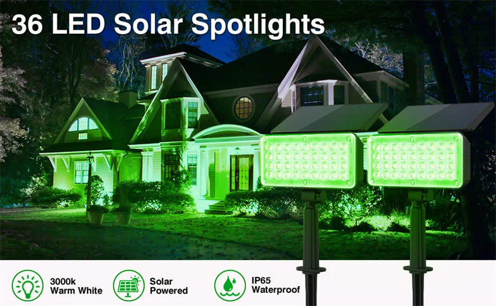 4pcs Solar Spotlight Outdoor Garden Wall Lamp for Tree Street Decor IP65 Waterproof LED Green Landscape Countyard Solar Light